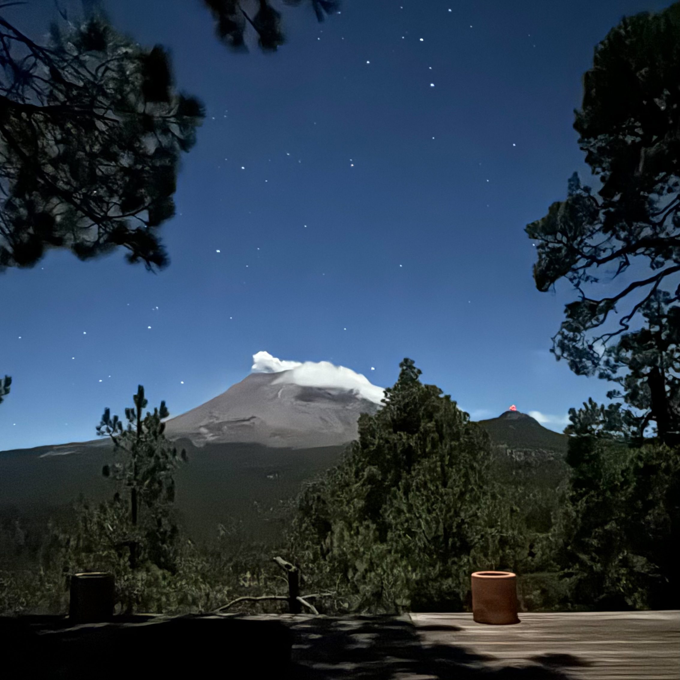 Larga exposición Volcán Popocatépetl